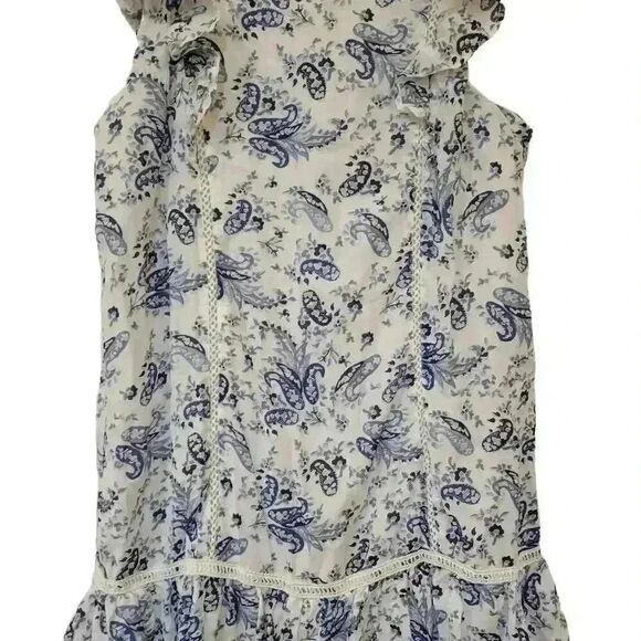 Lucky Women's Ivory & Navy Cotton/Rayon Floral Lined Sundress - Picture 7 of 14